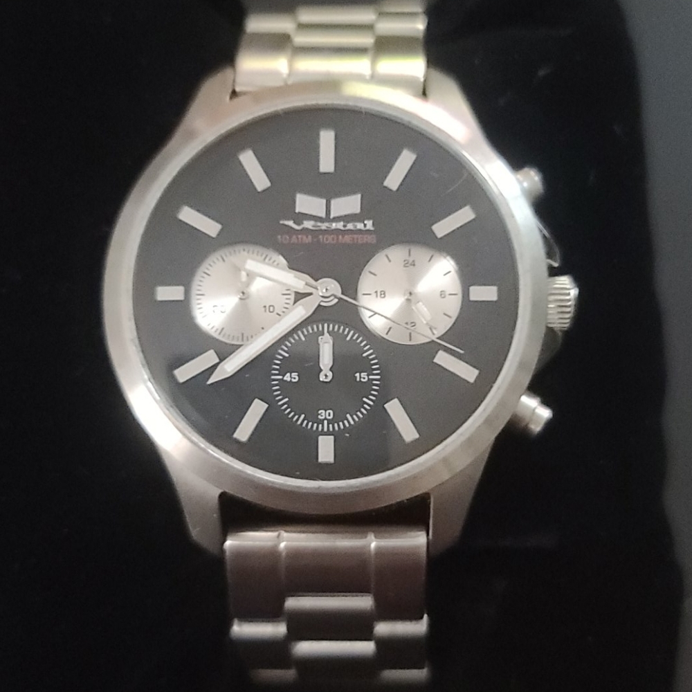 NIB - VESTAL HEIRLOOM CHRONO QUARTZ Silver